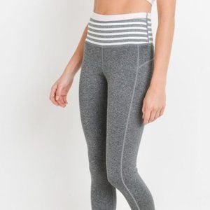 Highwaist Grey Stripe Leggings